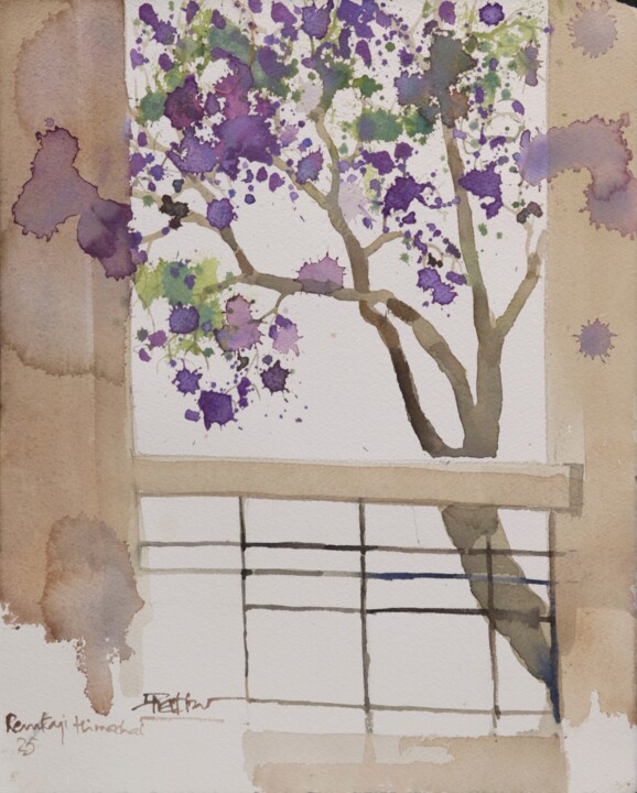 Violet blossoms Картина, 14,5x12 in