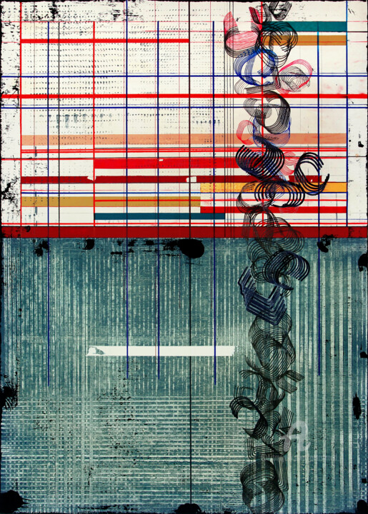 Schilderij getiteld "Entropy Zone 7." door Petr Strnad, Origineel Kunstwerk, Acryl