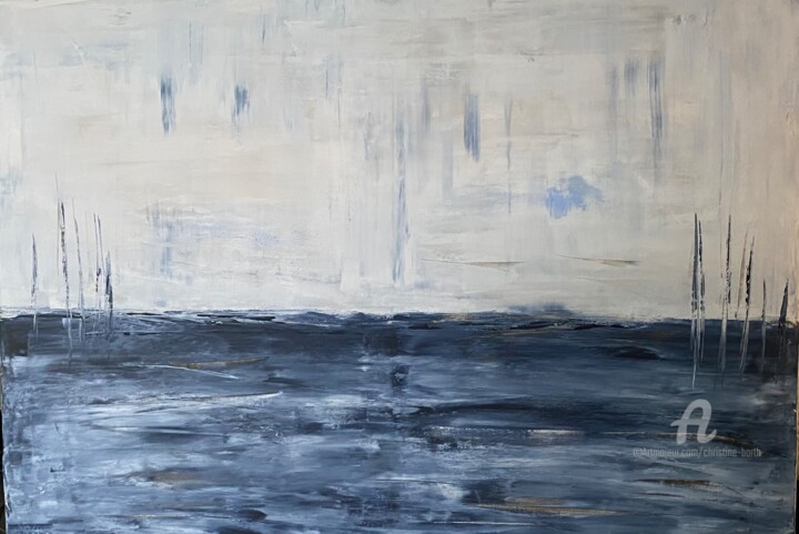 Dans le silence bleu 绘画, 28.4x38.2 in