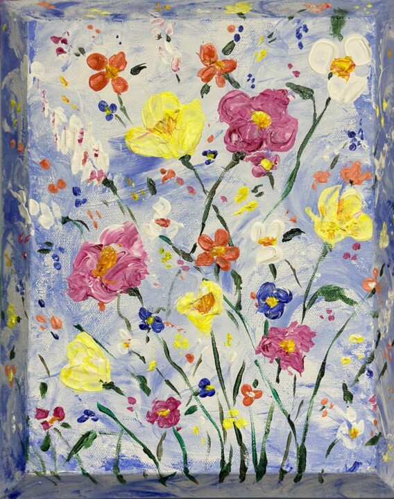 "Sky Garden: Whisper…" başlıklı Tablo Dasha Jan tarafından, Orijinal sanat, Petrol Ahşap Sedye çerçevesi üzerine monte edilm…