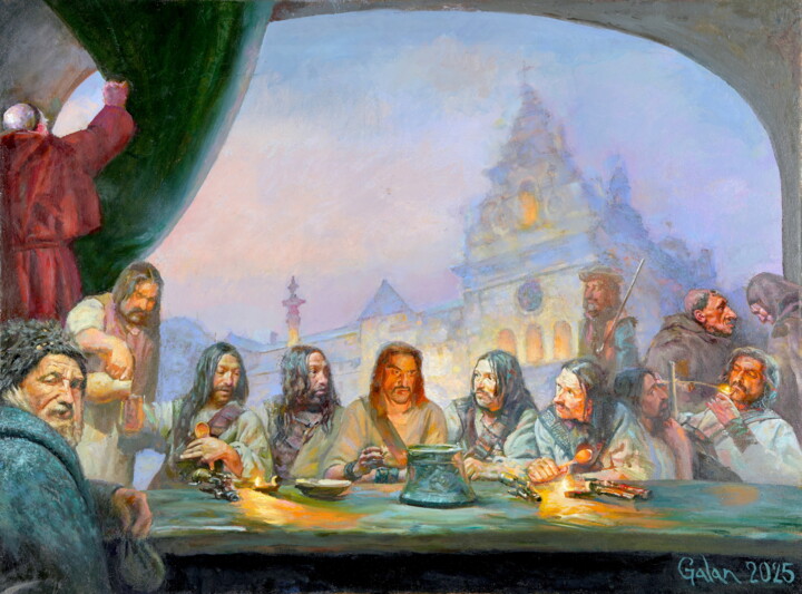 Peinture intitulée "Sacred Supper" par Igor Galan, Œuvre d'art originale, Huile Monté sur Châssis en bois