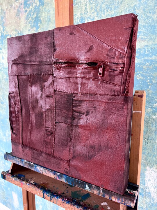 Art textile intitulée "Ex Boyfriends 1" par Inga Makarova, Œuvre d'art originale, Tissu Monté sur Châssis en bois