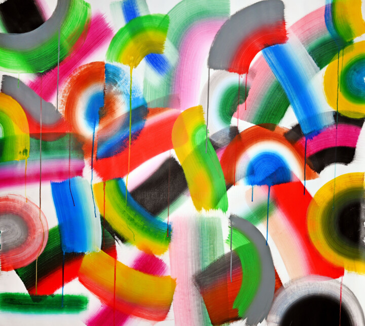 Malerei mit dem Titel "Pour Ombré" von Sumit Ratta, Original-Kunstwerk, Acryl