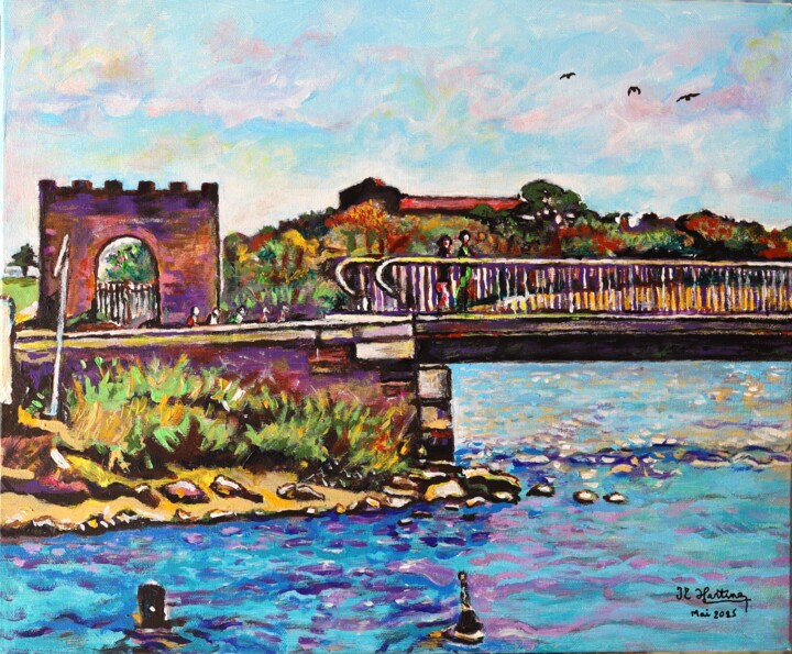 Painting titled "Presqu'Île de Mague…" by Jean-Louis Martinez, Original Artwork, Acrylic Mounted on Wood Stretcher frame