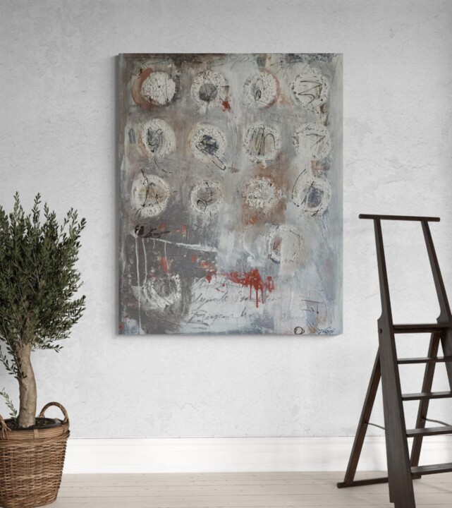 Painting titled "Love Blooms" by Gazvaniart, Original Artwork, Acrylic Mounted on Wood Stretcher frame