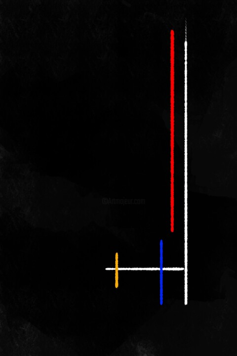 Digital Arts titled "Syntaxe Primaire N°3" by Franck Gérard, Original Artwork, Digital Painting Mounted on Wood Stretcher fr…
