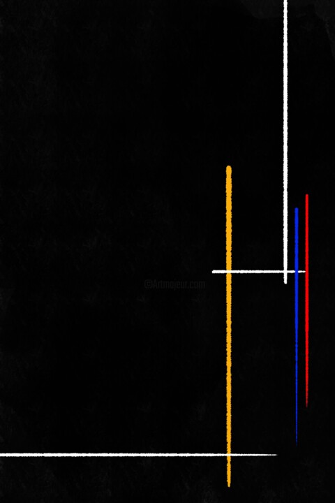Digital Arts titled "Syntaxe Primaire N°4" by Franck Gérard, Original Artwork, Digital Painting Mounted on Wood Stretcher fr…