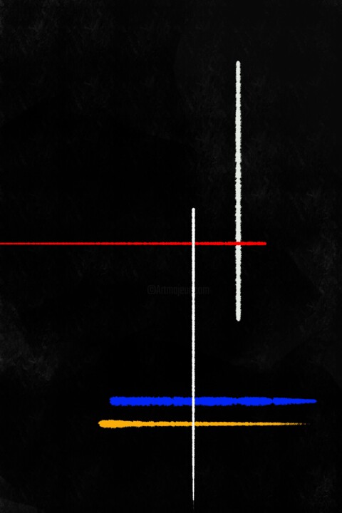 Digital Arts titled "Syntaxe Primaire N°5" by Franck Gérard, Original Artwork, Digital Painting Mounted on Wood Stretcher fr…