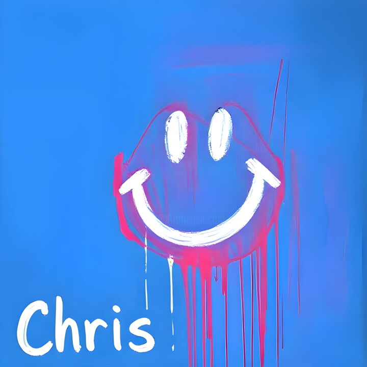 Chris in Blue Prenten & gravures, 39,4x39,4 in