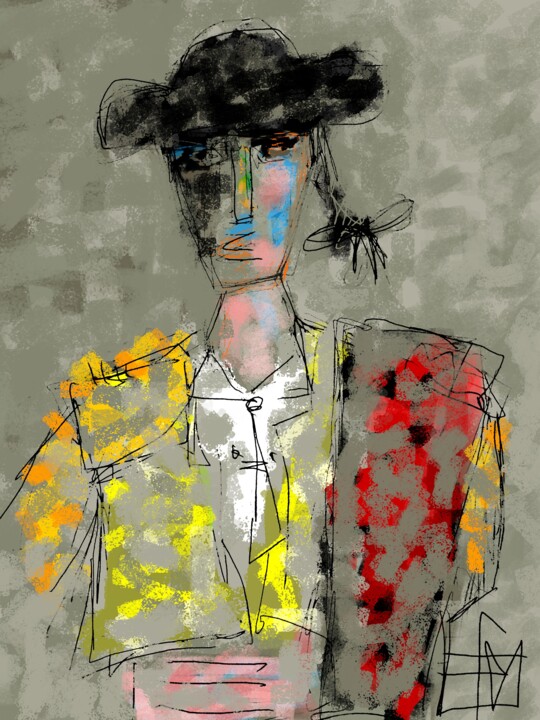 Digital Arts titled "TOREADOR" by Franck Vidal, Original Artwork, Digital Painting
