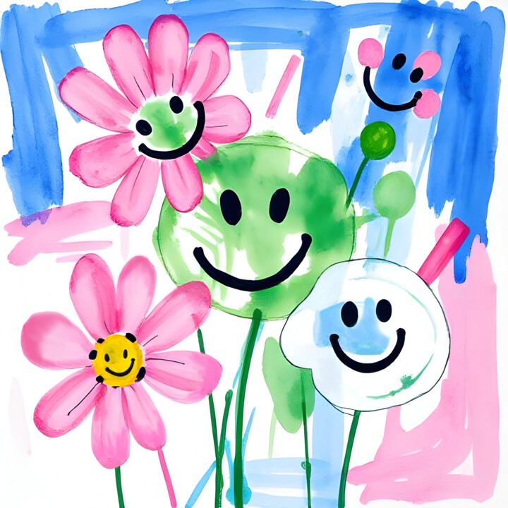 Spring Fling in Bloomtown Baskıresim, 39,4x39,4 in