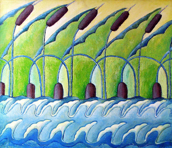 Cane Painting, 23.6x27.6 in
