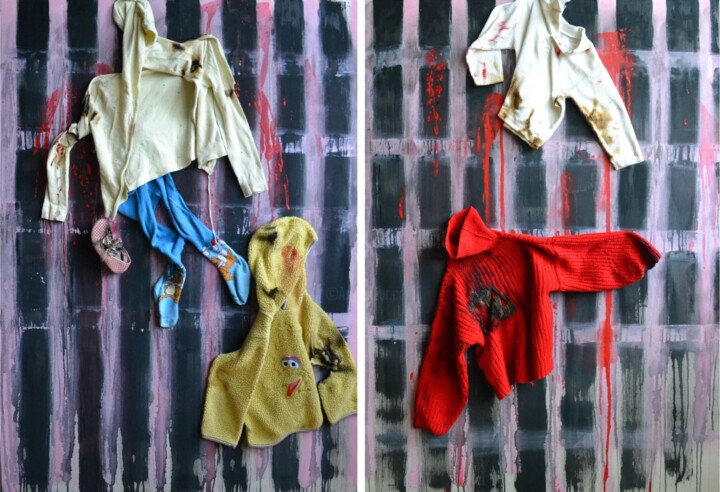 Schilderij getiteld "Untitled (War Child…" door Gela Mikava, Origineel Kunstwerk, Acryl