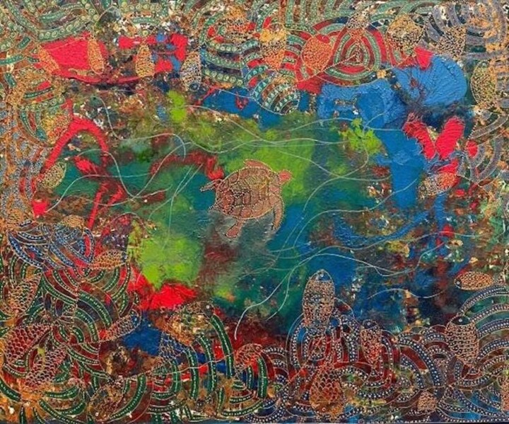 Turtle 绘画, 31.5x35.4 in