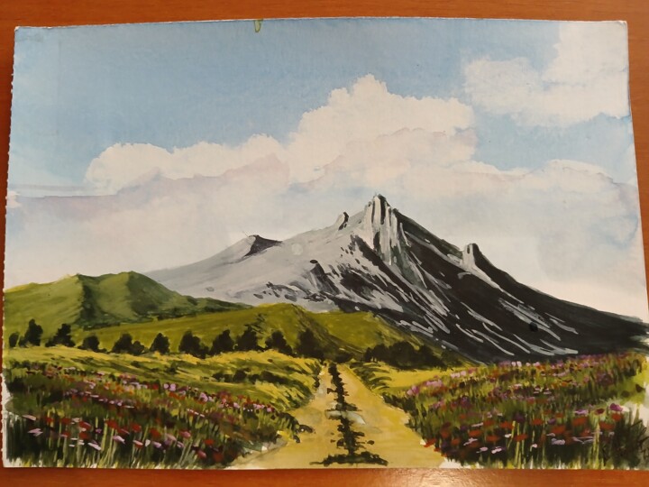 Painting titled "Camino" by Alejandro Marchante, Original Artwork, Watercolor