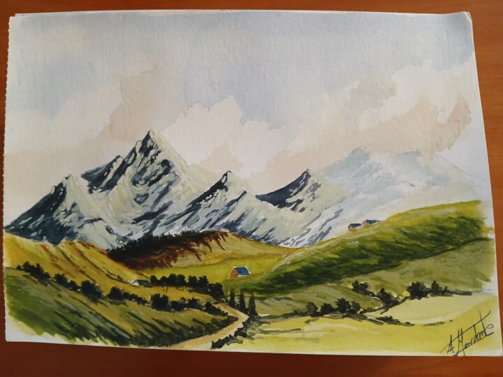 Painting titled "Serie Castillos 8" by Alejandro Marchante, Original Artwork, Watercolor