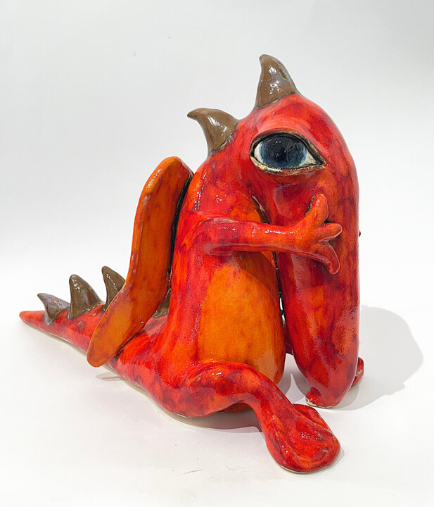 Courageous Dragon 雕塑, 11.4x14.6 in