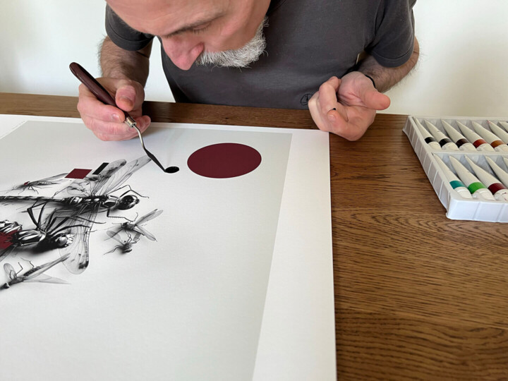 Steps of the making of the work