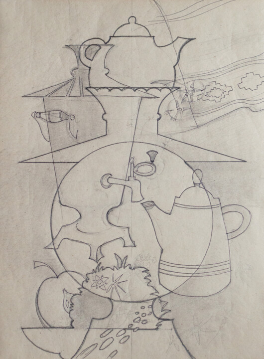 samovar graphic Tekening, 17,7x13 in