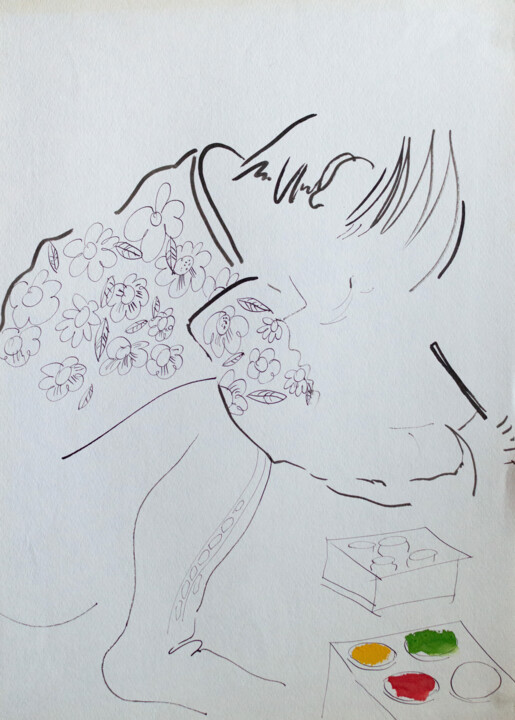 my little brother 绘画, 15.8x11.8 in