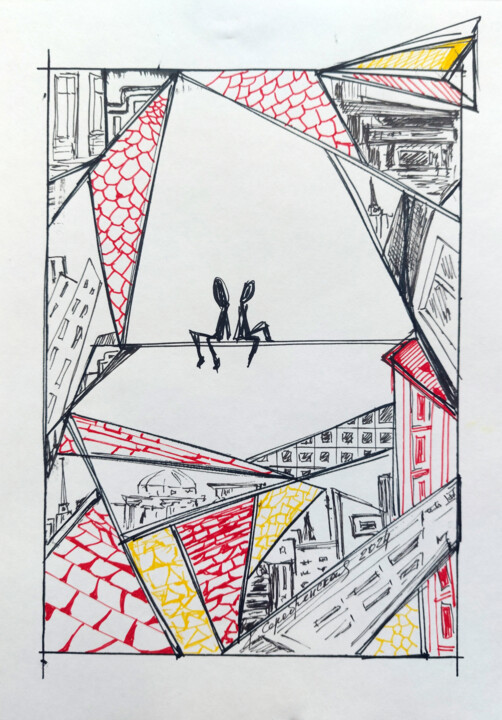 Tekening,  8,3x5,9 in 