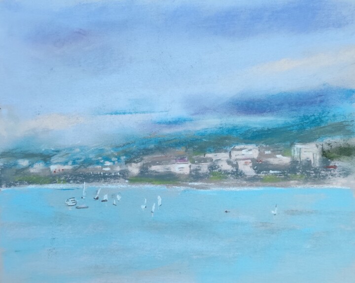Azure sea, view of the city, 24х19 Disegno, 7,5x9,5 in