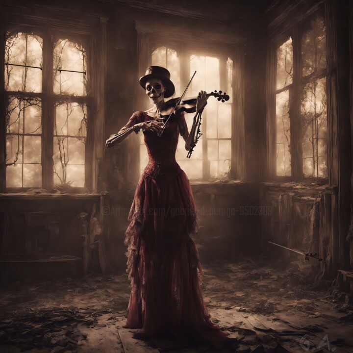 La violoniste oubliée – Art surréaliste Western Gothic 数字艺术