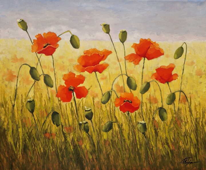 绘画 标题为“Poppy field (2)” 由Tatiana Karchevskaya, 原创艺术品, 油