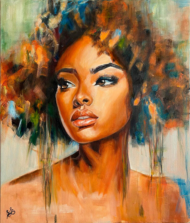 Peinture intitulée "Strength in beauty" par Elena Elkina, Œuvre d'art originale, Huile Monté sur Châssis en bois