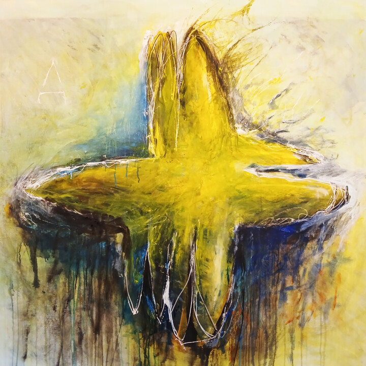 Malerei mit dem Titel "Alpha Centauri A" von Martin Zanollo, Original-Kunstwerk, Acryl