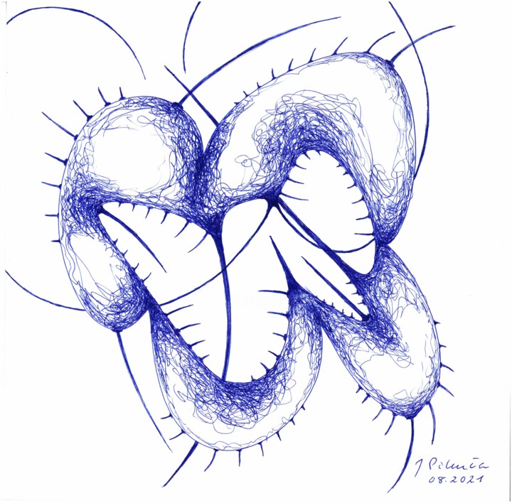 Dibujo titulada "Initium" por Andrzej Pikuła, Obra de arte original, Bolígrafo