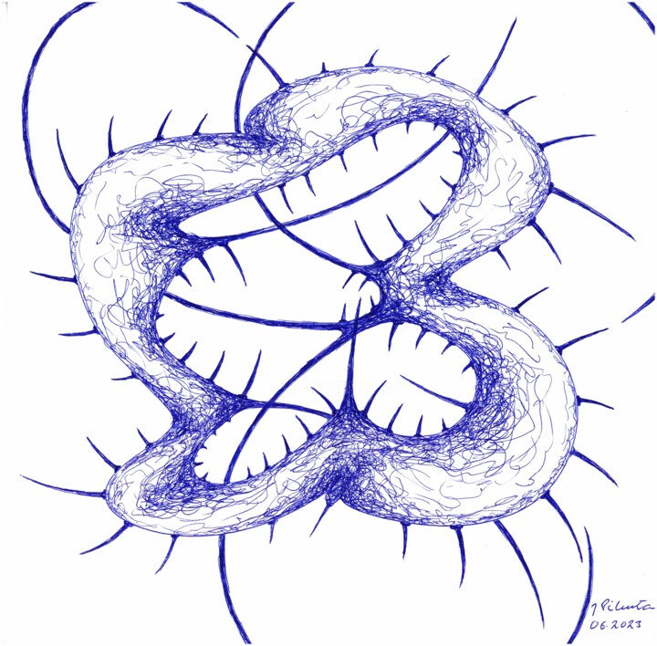 Dibujo titulada "Irascibilis" por Andrzej Pikuła, Obra de arte original, Bolígrafo