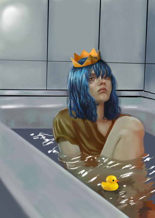 PAPER CROWN IN A BATHTUB 数字艺术