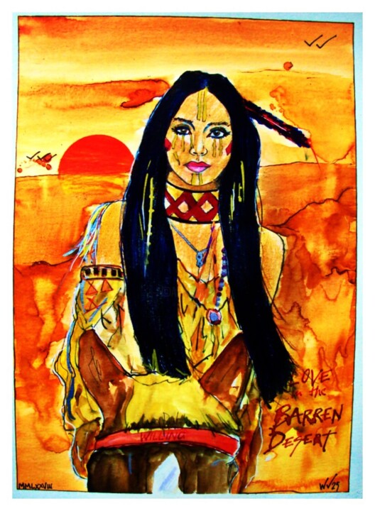 On Barren Land Pintura, 14,2x10,6 in