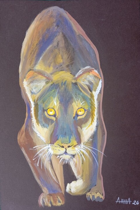 Afrika. Lioness. 图画, 11.4x8.3 in
