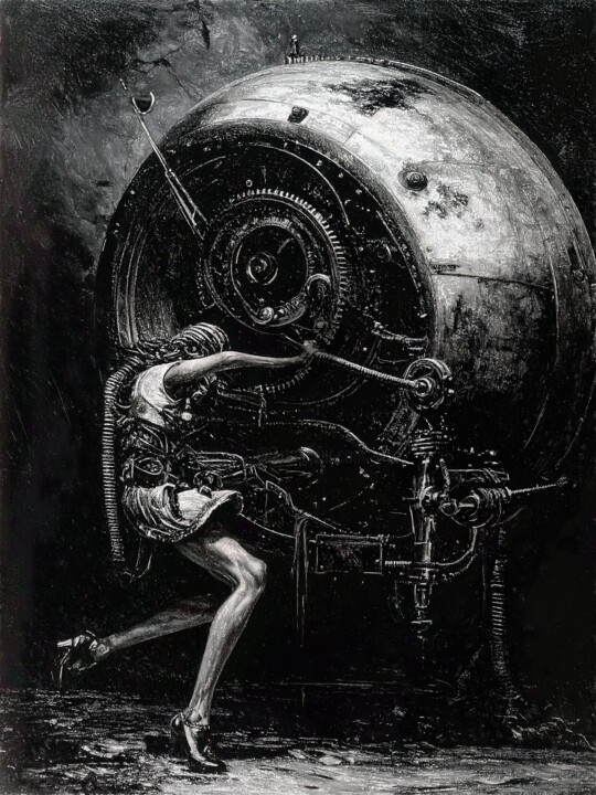 Εκτυπώσεις & Χαρακτικά με τίτλο "Machines désirantes…" από Lionel Morateur, Αυθεντικά έργα τέχνης, Ψηφιακή ζωγραφική
