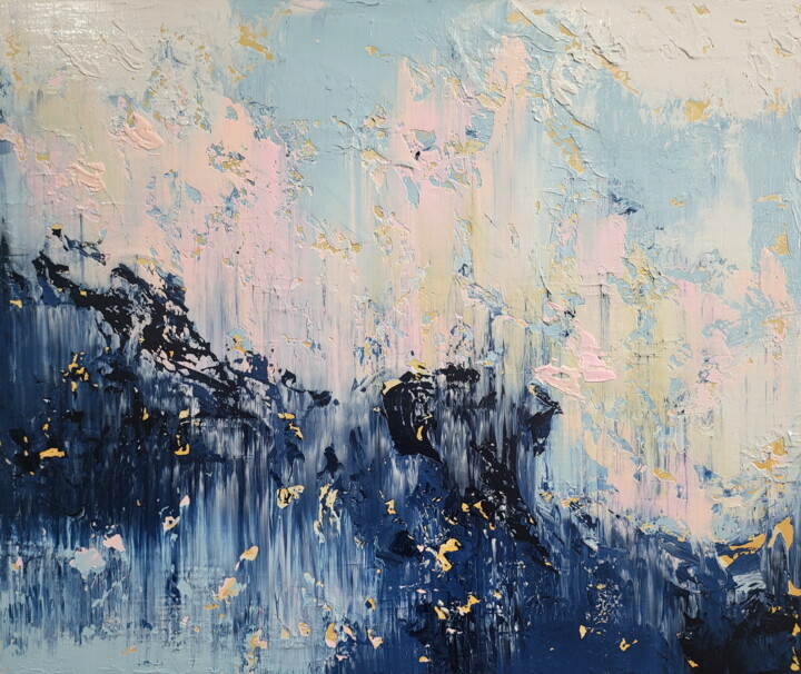 Schilderij getiteld "Abstract 2508" door Alex Senchenko, Origineel Kunstwerk, Acryl Gemonteerd op Frame voor houten brancard
