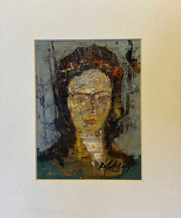 Rıfat Koçak - woman portrait 绘画, 7.1x5.5 in