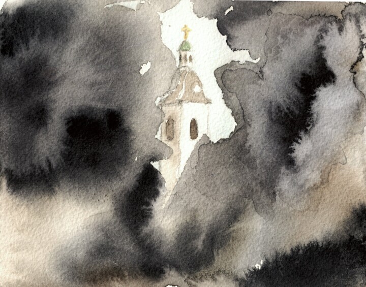 제목이 "Vreta cloister, fal…"인 미술작품 Anna C로, 원작, 수채화