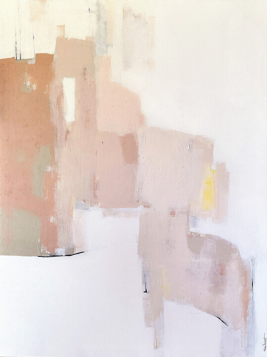 Schilderij getiteld "ROSÉ study I" door Andrea Reichhart, Origineel Kunstwerk, Acryl Gemonteerd op Frame voor houten brancard