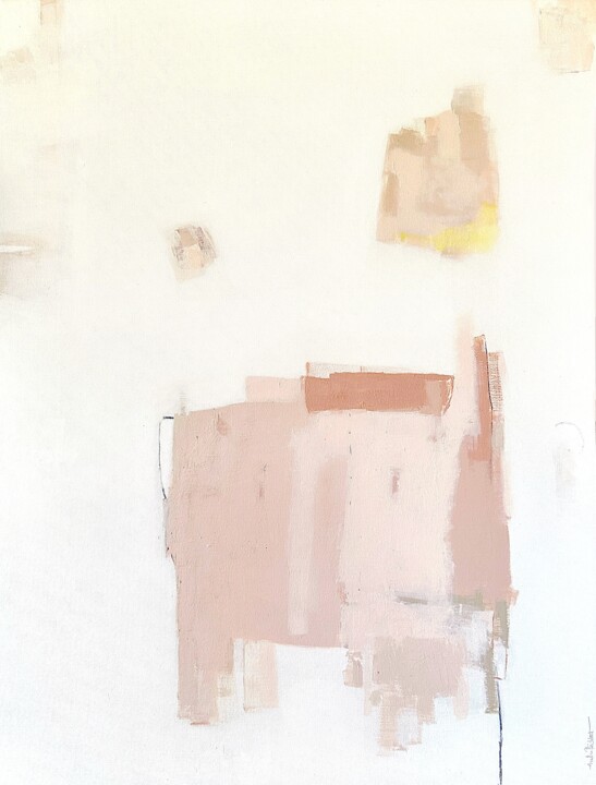 Schilderij getiteld "ROSÉ study II" door Andrea Reichhart, Origineel Kunstwerk, Acryl Gemonteerd op Frame voor houten branca…