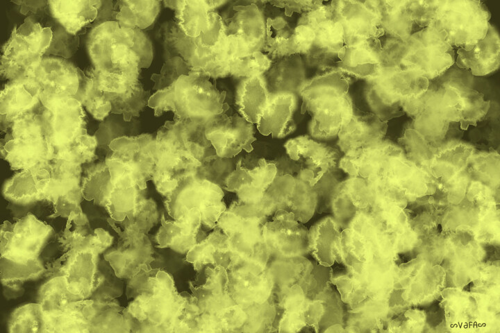 Butter Yellow Clouds - Print 数字艺术, 23.6x35.4 in