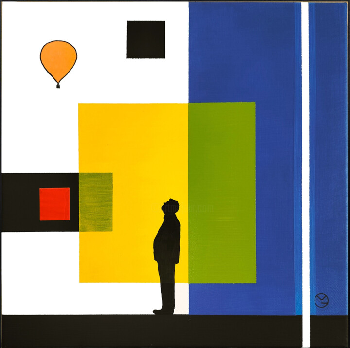 Malerei mit dem Titel "Con il naso all'ins…" von Gio Mondelli, Original-Kunstwerk, Acryl