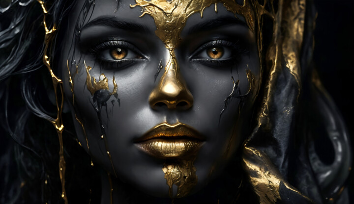 Goldene Versuchung Arte digitale, 24,8x44,1 in