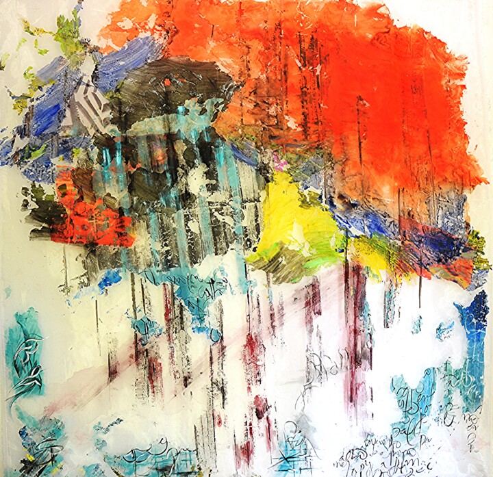 Painting titled "Bosque Naranja" by Silvia Hoffmann, Original Artwork, Acrylic