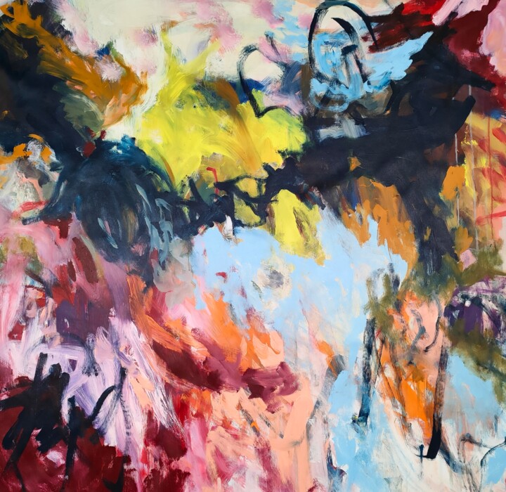 Malerei mit dem Titel "Kindness is good fo…" von Emily Starck, Original-Kunstwerk, Acryl Auf Keilrahmen aus Holz montiert