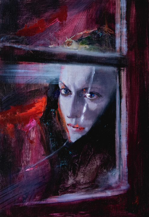 День, когда беда заглянула в окно. Schilderij, 14,2x10,2 in