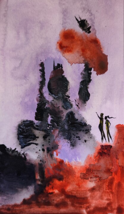 Painting titled "Bored tourists expe…" by Milto Sideris, Original Artwork, Acrylic