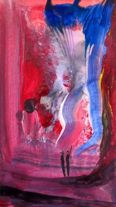 Painting titled "Bored tourists expe…" by Milto Sideris, Original Artwork, Acrylic