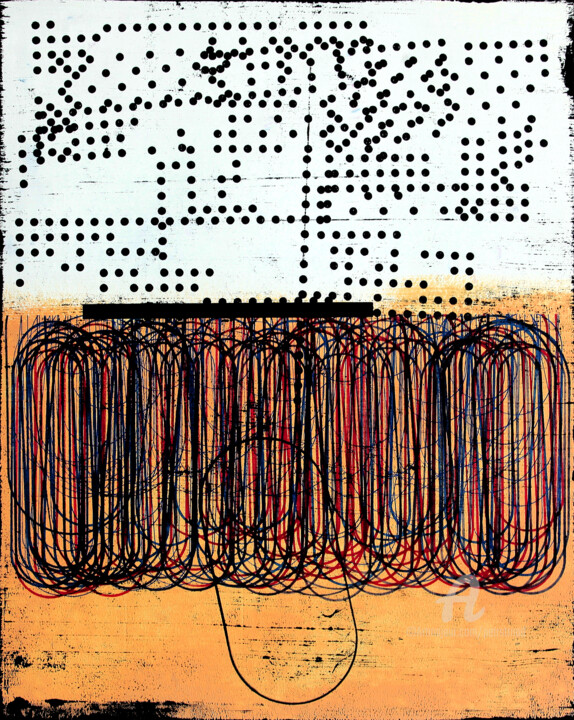 Tekening getiteld "Entropy Zone 9." door Petr Strnad, Origineel Kunstwerk, Acryl